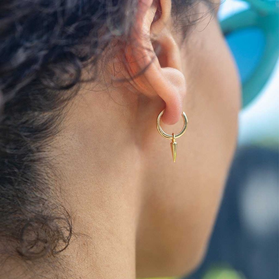 Earrings kris nations | Spike Huggie Hoop Earrings