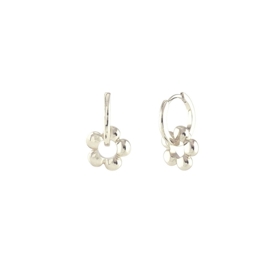 Earrings kris nations | Flower Huggie Hoop Earrings