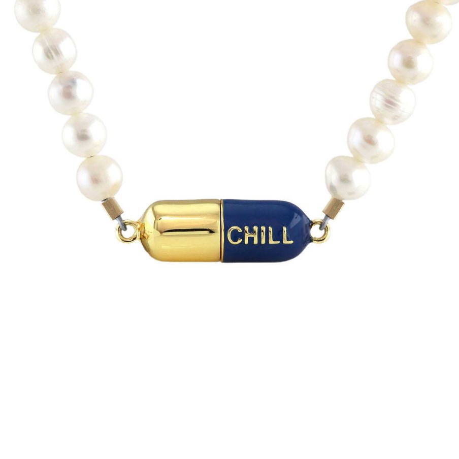 Necklaces kris nations | Big Chill Pill Pearl Necklace