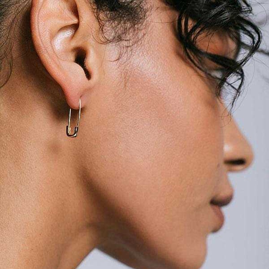 Earrings kris nations | Safety Pin Hoop Earrings