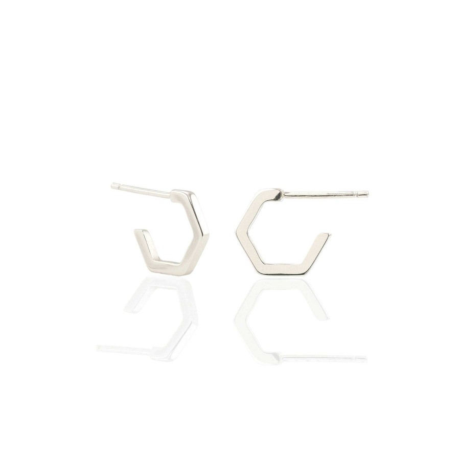 Earrings kris nations | Hexagon Huggie Hoop Earrings