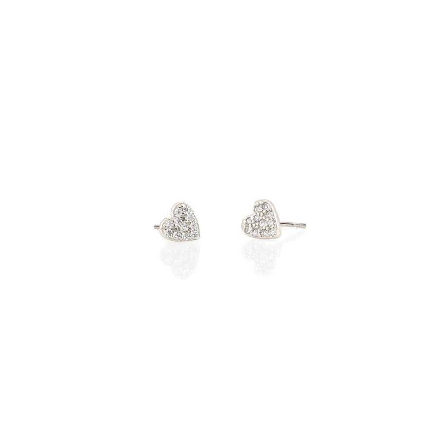 Earrings kris nations | Heart Crystal Stud Earrings