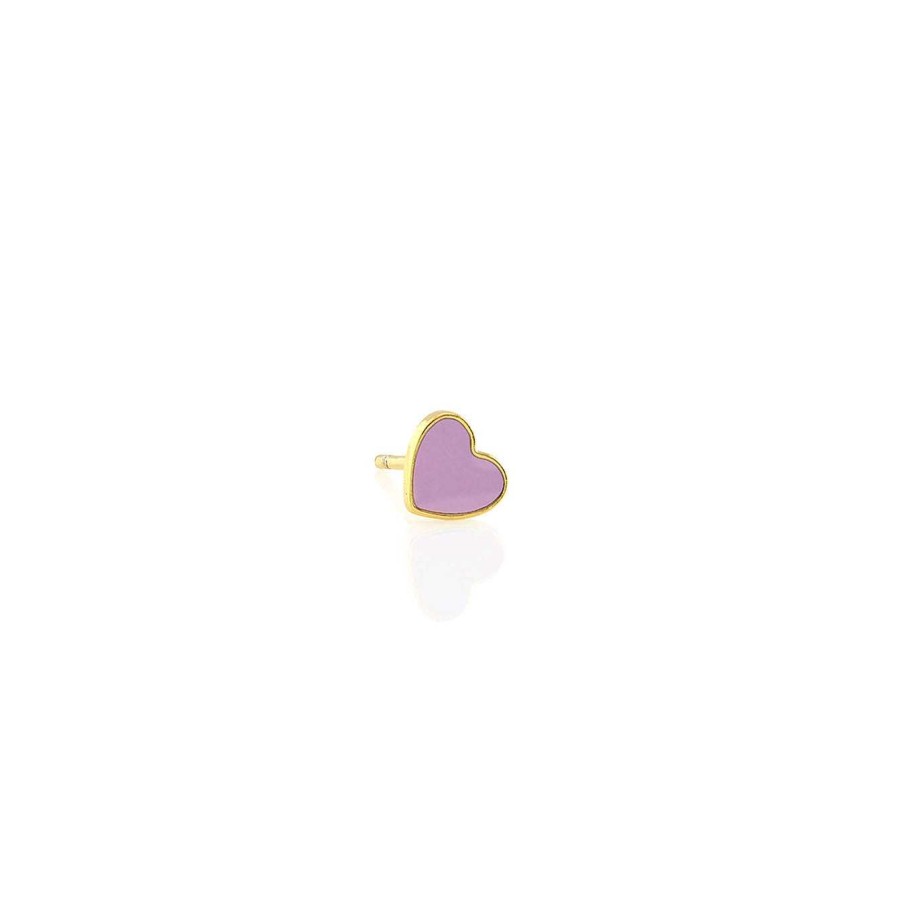 Earrings kris nations | Single Petite Heart Enamel Stud Earrings