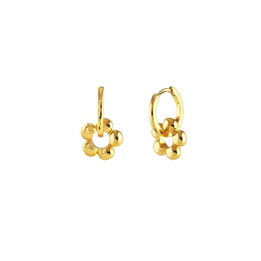 Earrings kris nations | Flower Huggie Hoop Earrings