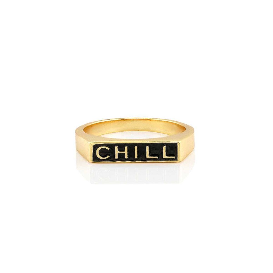 Rings kris nations | Chill Black Enamel Ring