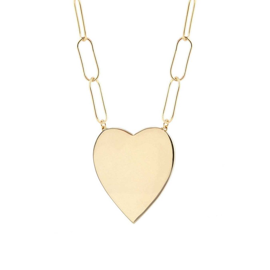 Necklaces kris nations | Large Heart Pendant On Large Link Chain