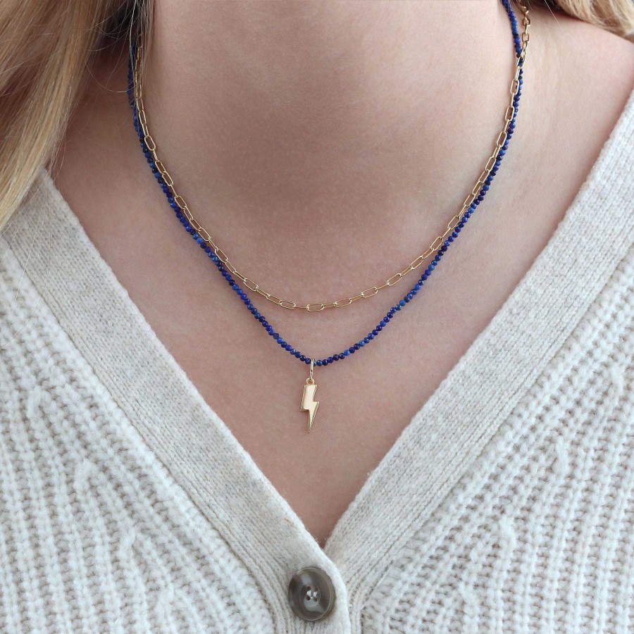 Necklaces kris nations | Petite Lapis Gemstone Beaded Necklace