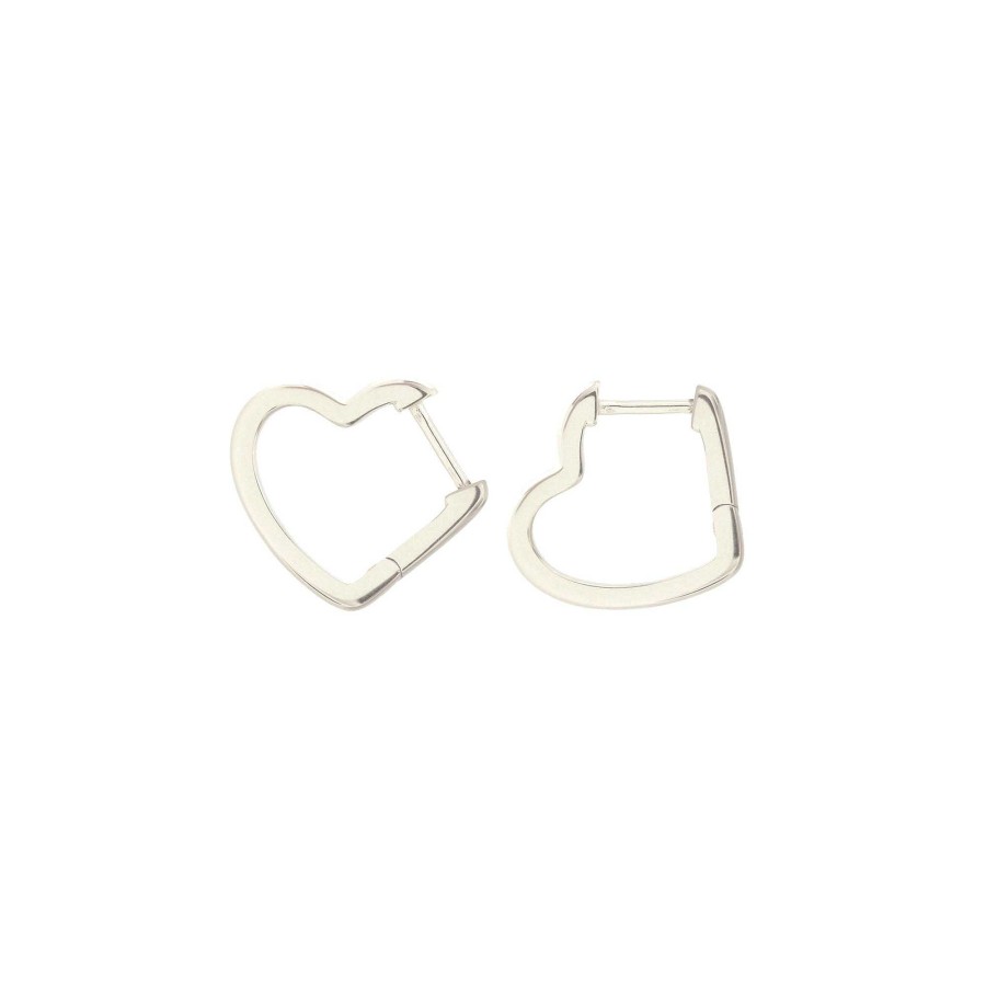 Earrings kris nations | Open Heart Hinged Huggie Hoop Earrings