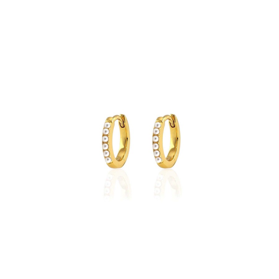 Earrings kris nations | Pearl 12Mm Huggie Hoop Earrings