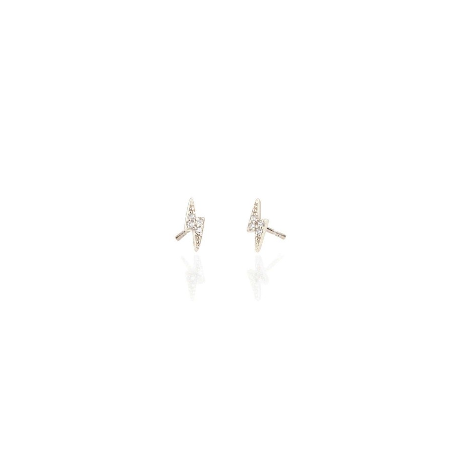 Earrings kris nations | Lightning Bolt Crystal Stud Earrings