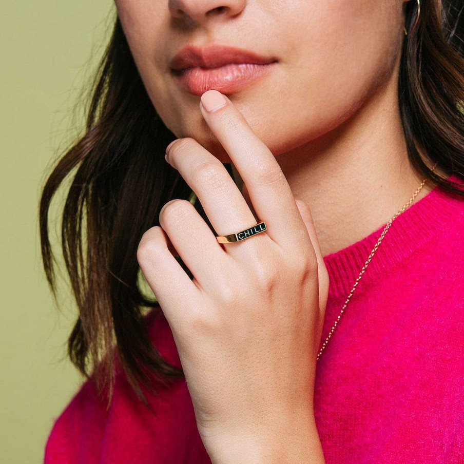 Rings kris nations | Chill Black Enamel Ring