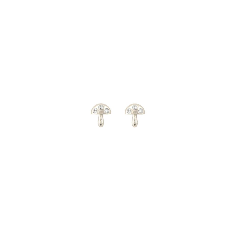 Earrings kris nations | Mushroom Crystal Stud Earrings