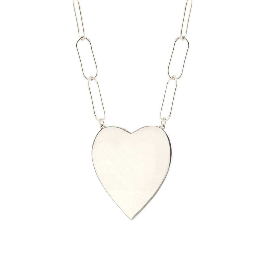 Necklaces kris nations | Large Heart Pendant On Large Link Chain