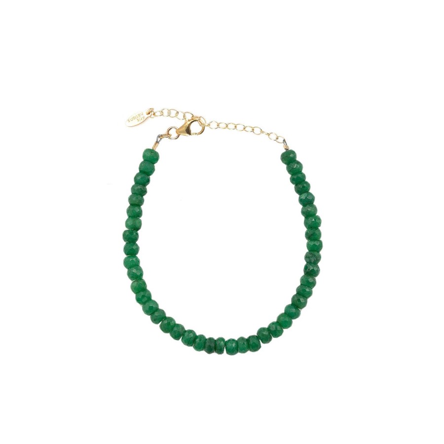 Bracelets kris nations | Emerald Faceted Gemstone Beaded Bracelet