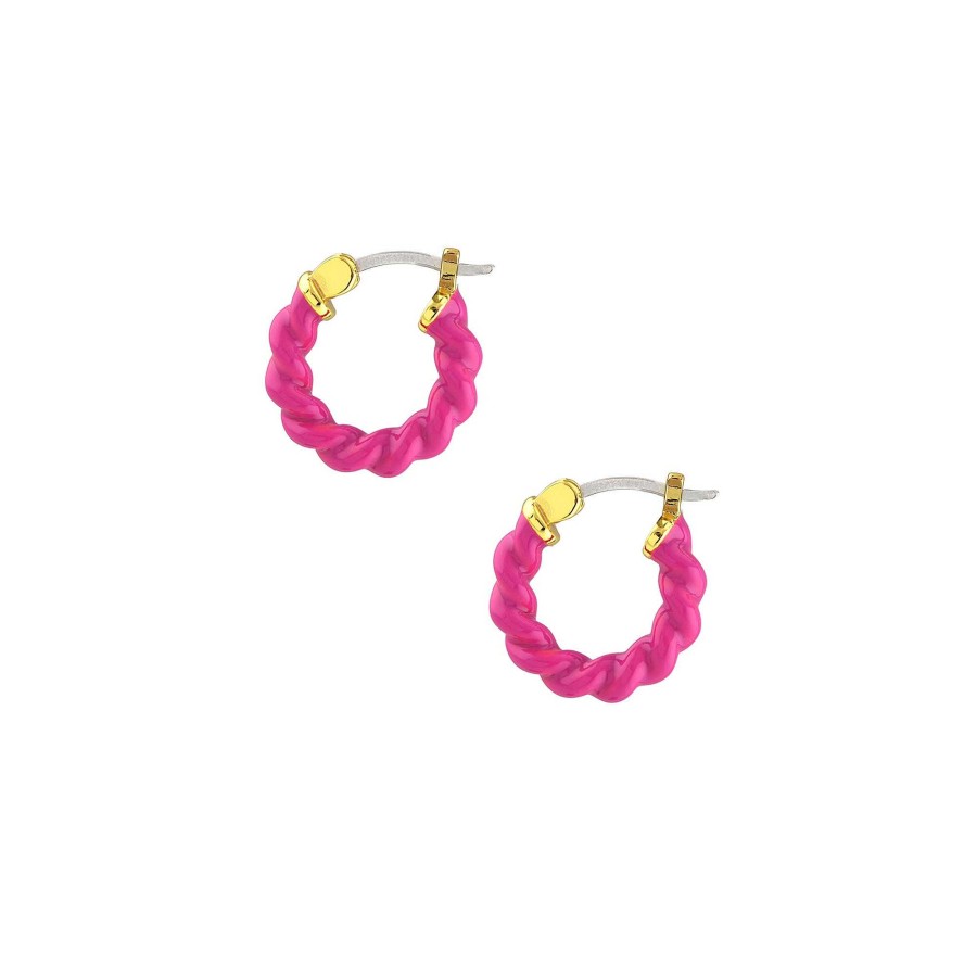 Earrings kris nations | Twist Enamel Hoop Earrings