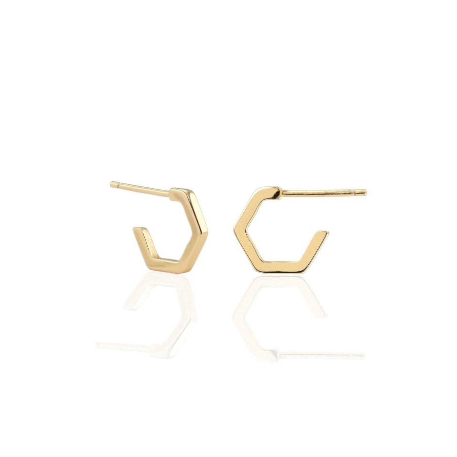 Earrings kris nations | Hexagon Huggie Hoop Earrings