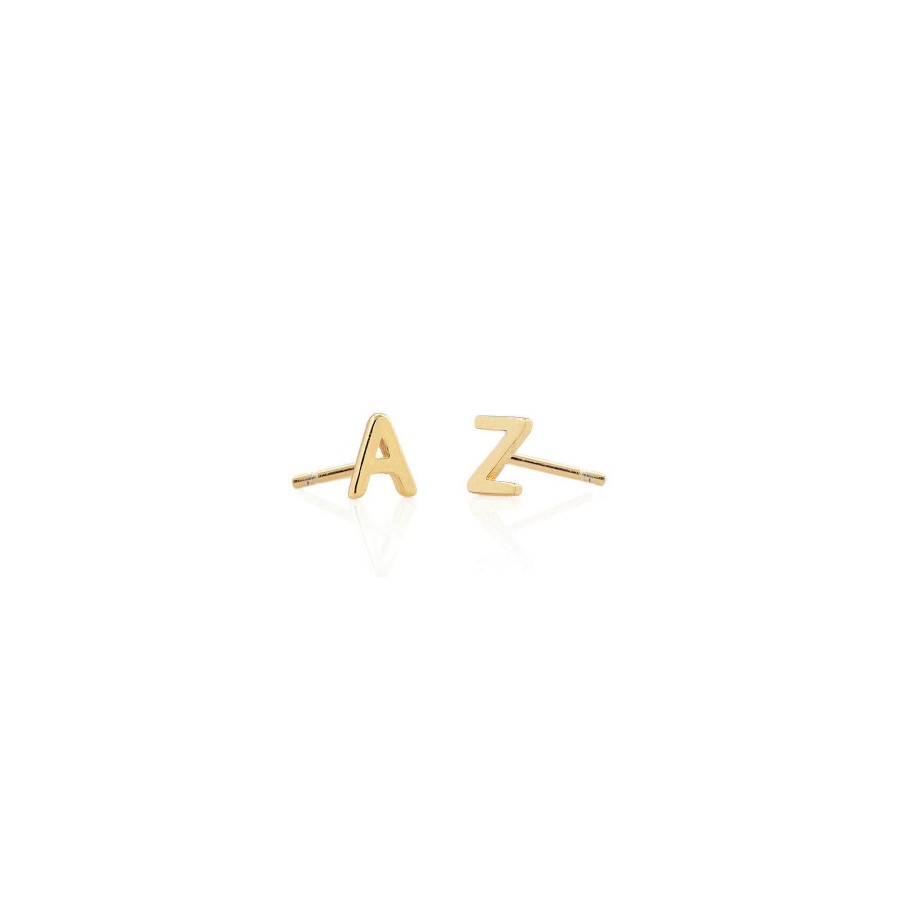 Earrings kris nations | Single Initial Letter Stud Earring