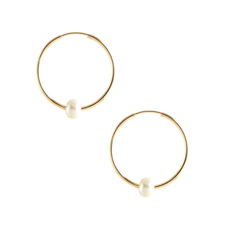 Earrings kris nations | Freshwater Pearl Featherweight Hoop Earrings