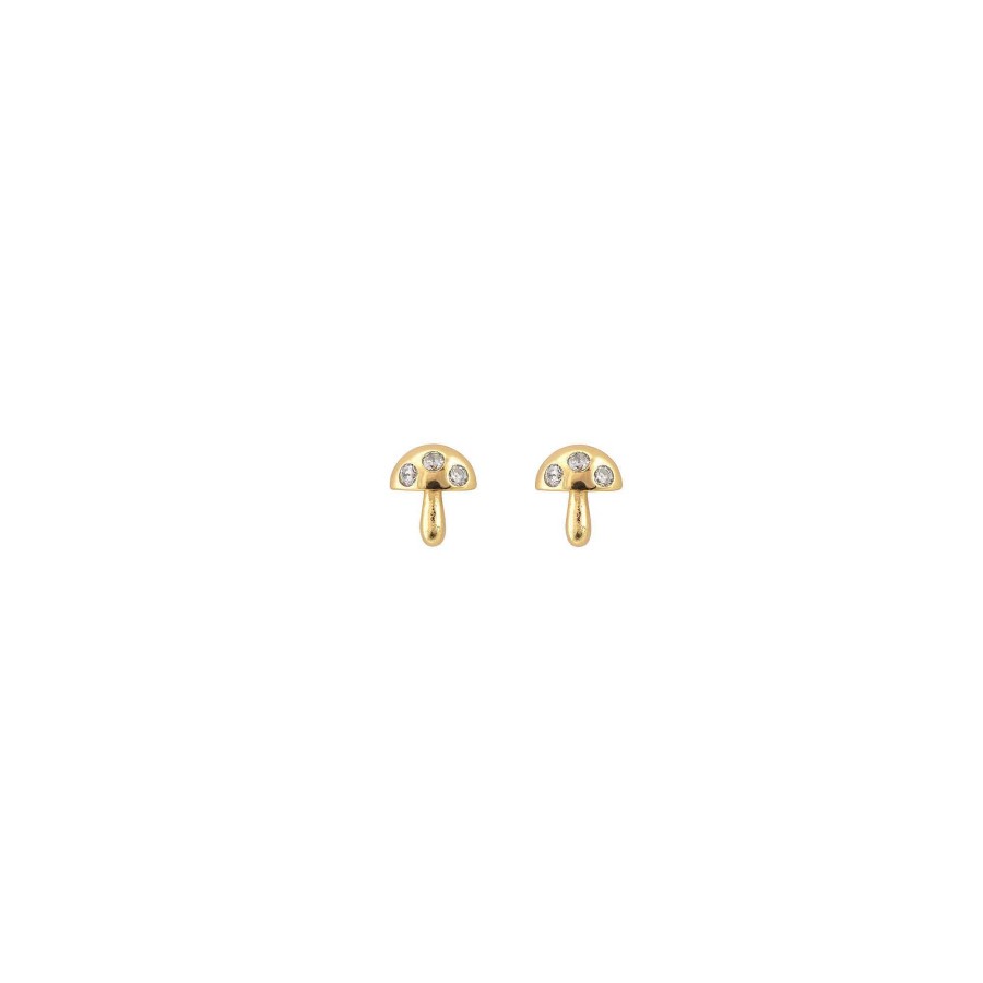 Earrings kris nations | Mushroom Crystal Stud Earrings